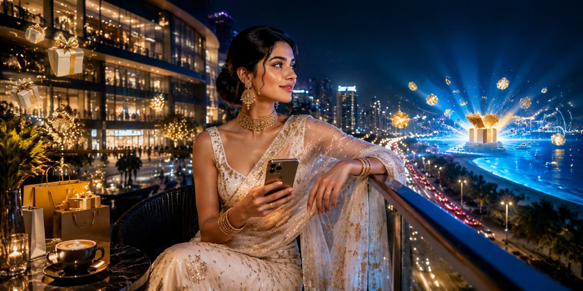 Delhi mobile casino player enjoying game in traditional saree